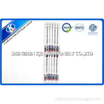 Custom Logo Printing Cylindrical Graphite Pencil Set With E